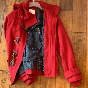 delias red toggle coat
